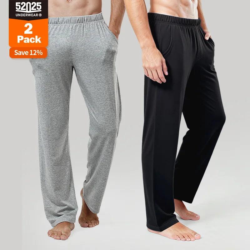 Men's Cotton Lounge Trousers & Two-Pack Options. Cotton fabric.