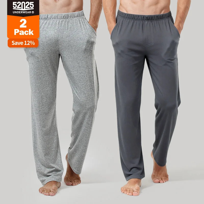 Men's Cotton Lounge Trousers & Two-Pack Options. Cotton fabric.
