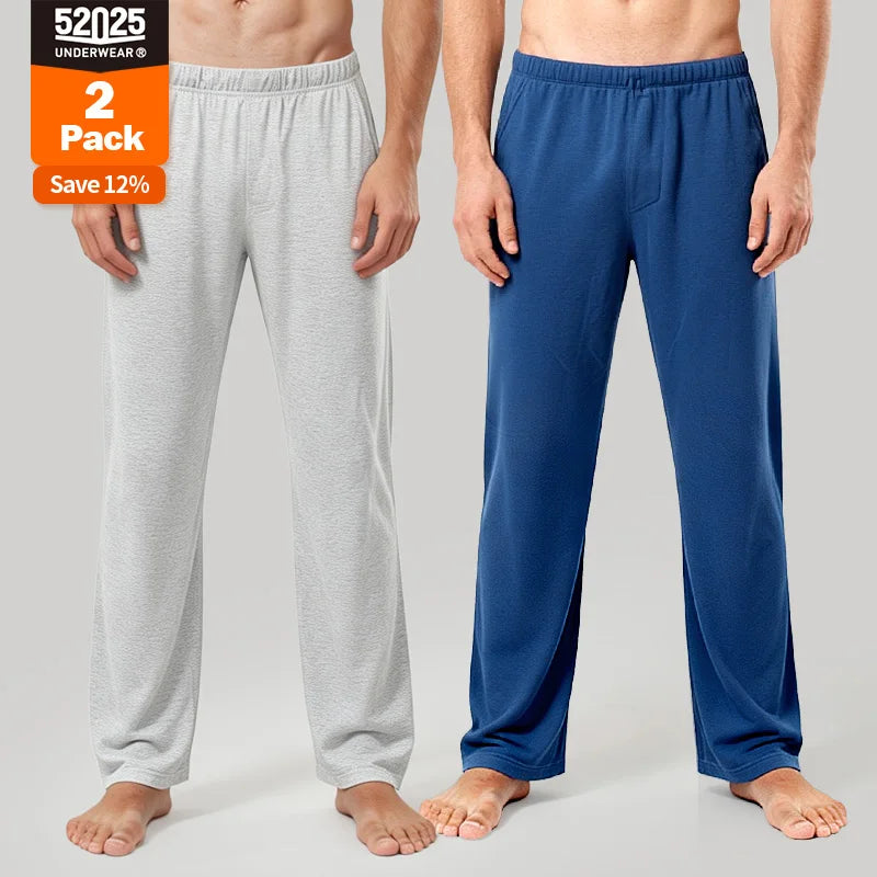 Men's Cotton Lounge Trousers & Two-Pack Options. Cotton fabric.