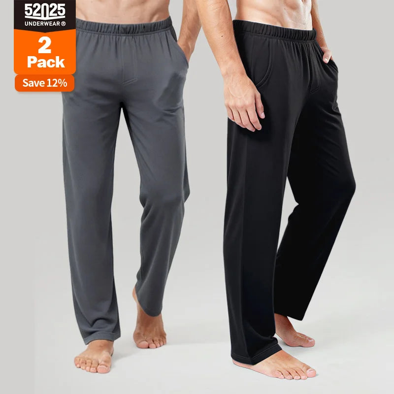 Men's Cotton Lounge Trousers & Two-Pack Options. Cotton fabric.