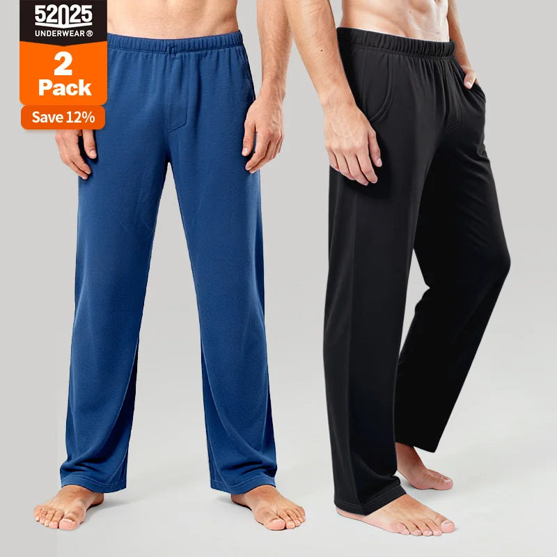 Men's Cotton Lounge Trousers & Two-Pack Options. Cotton fabric.
