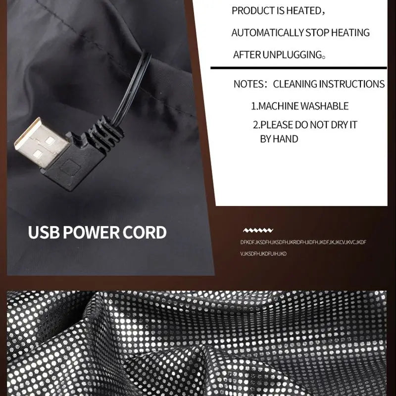 Men's USB Heated Nine-Zone Gilet. Nine heating zones, as described by the supplier.