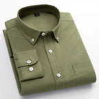 Men's Plain Cotton Oxford Shirt With Chest Pocket. 100% cotton Oxford fabric.
