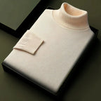 Men's Essential Ribbed Roll-Neck Jumper. Folded ribbed roll neck.