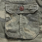 Men's Washed Cotton Safari Jacket. Button front and point collar.
