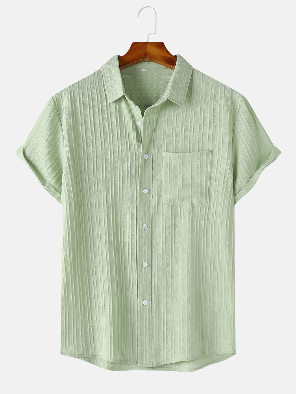 Men's Textured Short-Sleeve Button Shirt. Textured finish.