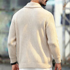Men's Shawl-Collar Pocket Cardigan. Shawl collar.