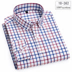 Men's Cotton Stripe & Check Collar Shirt. 100% cotton.