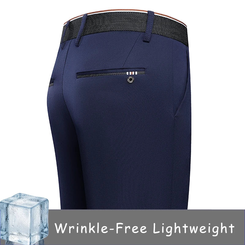Men's Lightweight Stretch Golf Trousers. Polyester and elastane blend.