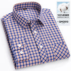 Men's Cotton Point-Collar Check Shirt. 100% cotton.