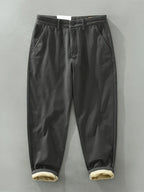 Men's Relaxed Cotton-Blend Chino Trousers. Cotton and polyester blend.