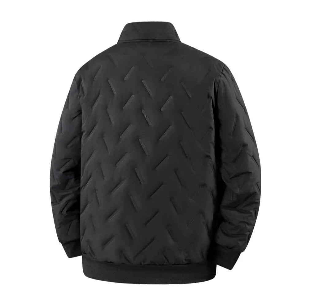 Men's Fleece-Lined Chevron Quilted Jacket. Chevron quilting.