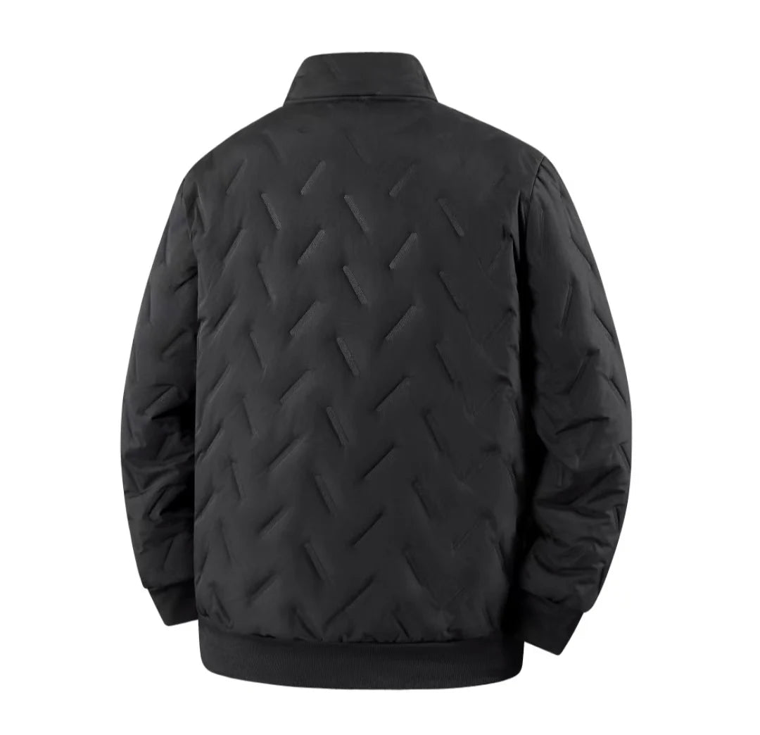 Men's Fleece-Lined Chevron Quilted Jacket. Chevron quilting.