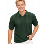 Men's Textured Short-Sleeve Knit Polo. Textured knit finish.