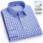 Men's Cotton Point-Collar Check Shirt. 100% cotton.