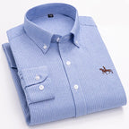 Men's Cotton Oxford Shirt in Plain, Stripe & Check. Oxford cotton fabric.