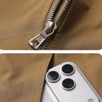 Men's Classic Zip-Front Cargo Bomber Jacket. Full zip front.