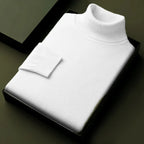 Men's Essential Ribbed Roll-Neck Jumper. Folded ribbed roll neck.