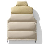 Men's Cord-Panel Puffer Gilet. Cord-textured yoke and collar.