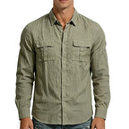 Men's Textured Twin-Pocket Utility Shirt. Textured fabric.