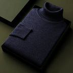 Men's Essential Ribbed Roll-Neck Jumper. Folded ribbed roll neck.