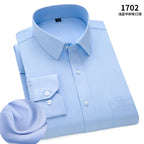 Men's Classic Stripe & Plain Pocket Shirt. Cotton-polyester blend.