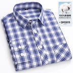 Men's Cotton Point-Collar Check Shirt. 100% cotton.