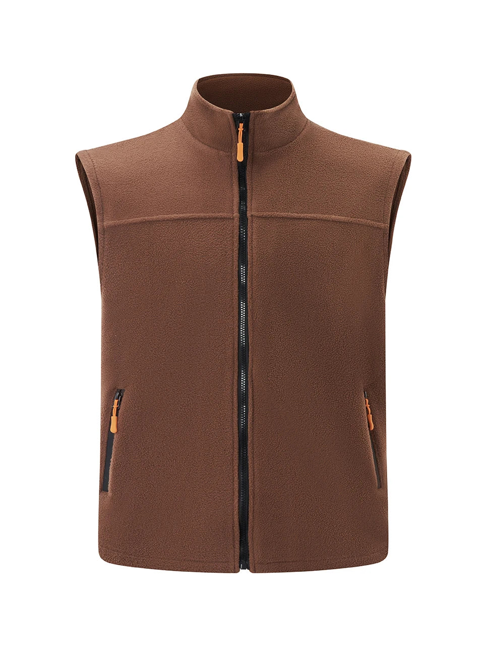 Men's Stand-Collar Zip-Front Fleece Gilet. Fleece texture.