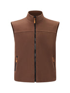 Men's Stand-Collar Zip-Front Fleece Gilet. Fleece texture.