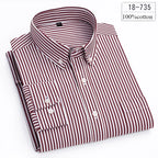 Men's Cotton Stripe & Check Collar Shirt. 100% cotton.