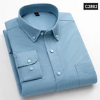 Men's Plain Cotton Oxford Shirt With Chest Pocket. 100% cotton Oxford fabric.