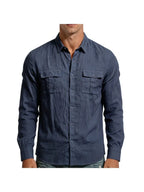 Men's Textured Twin-Pocket Utility Shirt. Textured fabric.