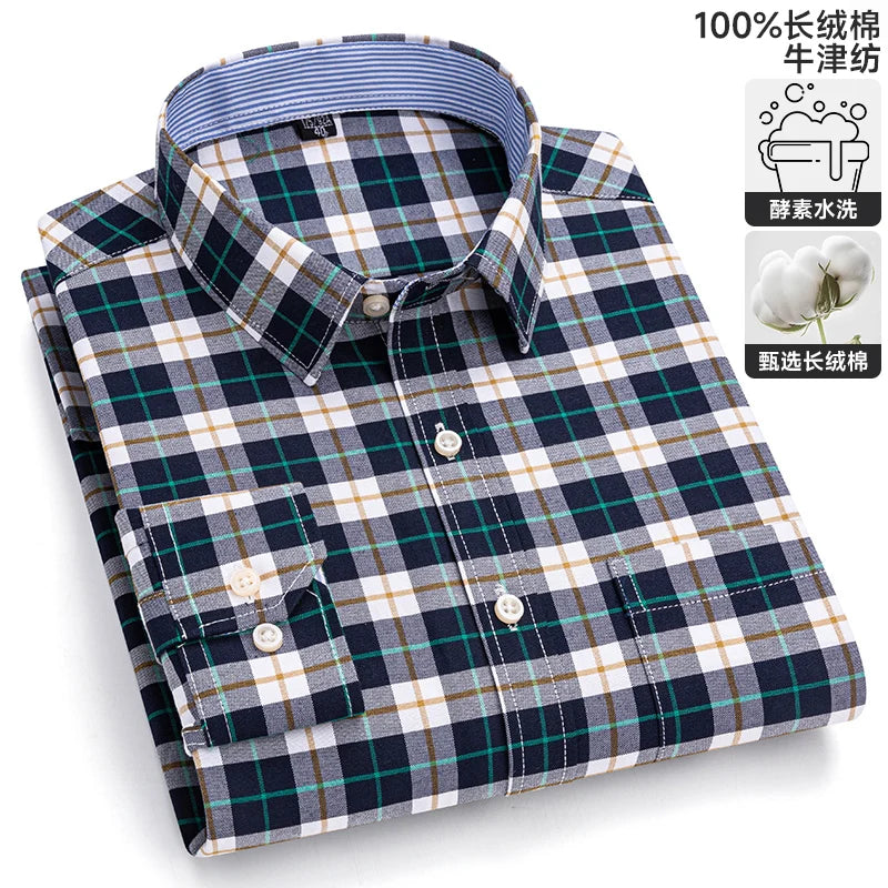 Men's Long-Sleeve Button-Down Oxford Shirt. 100% cotton Oxford fabric.