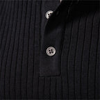 Men's Ribbed Three-Button Henley Knit. Henley neckline with three-button placket.