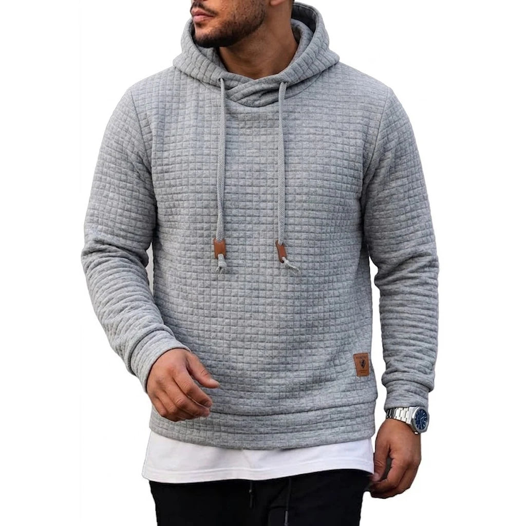 Men's Textured Waffle Pullover Hoodie. Textured waffle finish.