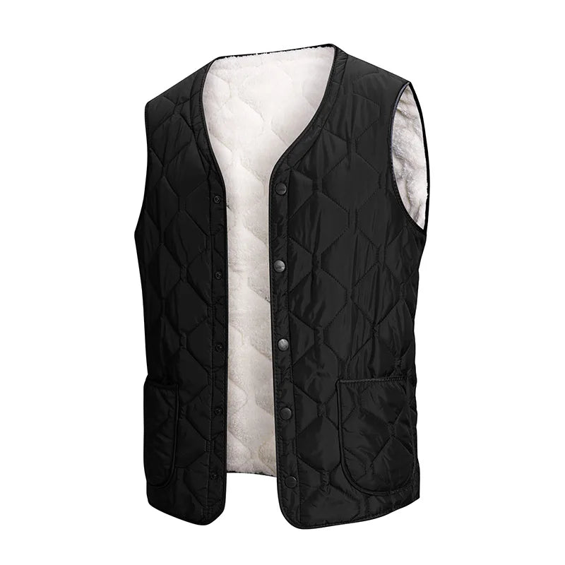 Men's Diamond-Quilted Button-Front Gilet. Diamond quilting.