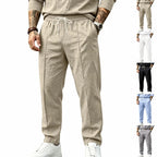 Men's Textured Tapered Drawstring Trousers. Textured finish.
