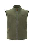 Men's Stand-Collar Zip-Front Fleece Gilet. Fleece texture.
