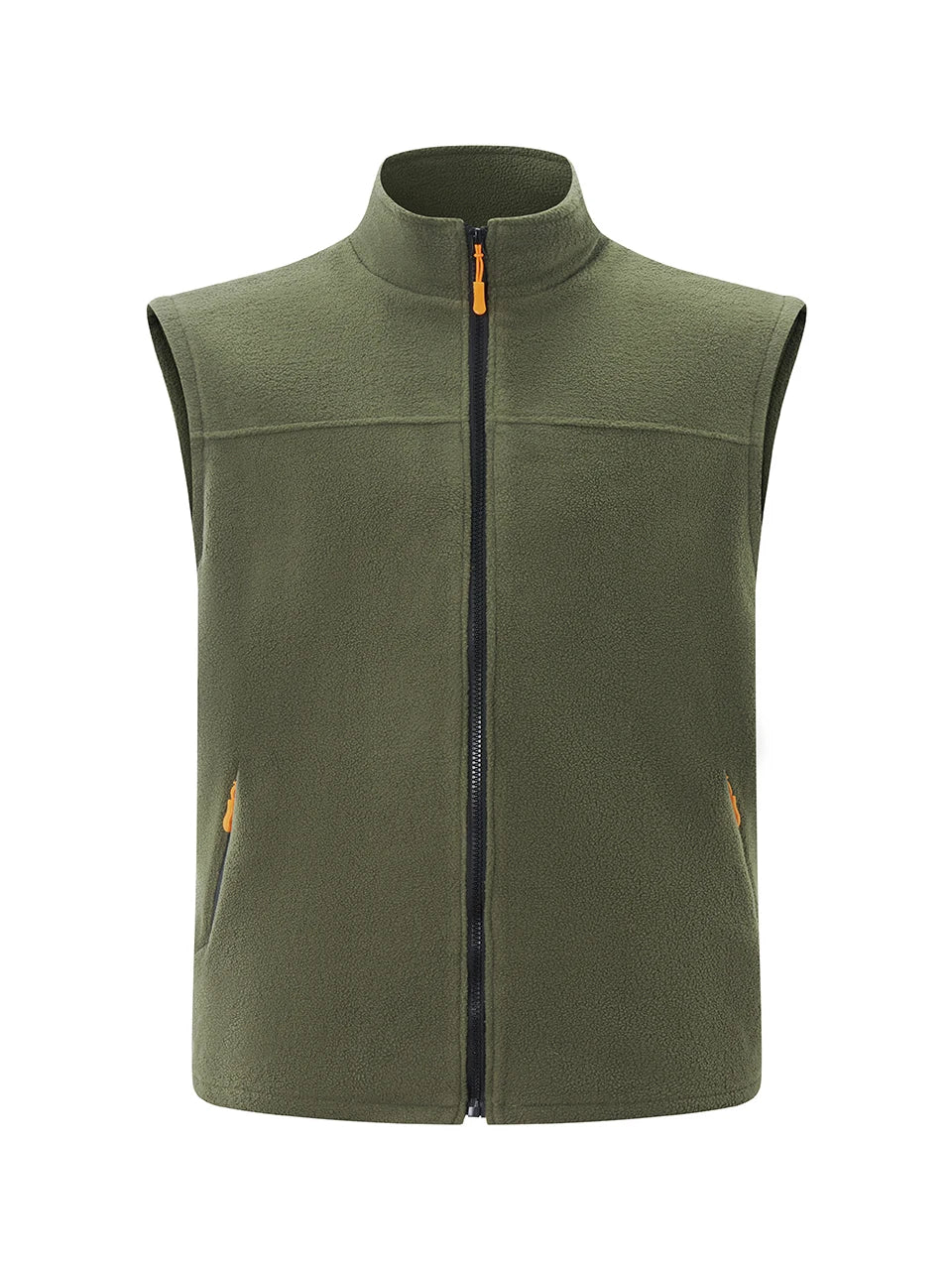 Men's Stand-Collar Zip-Front Fleece Gilet. Fleece texture.