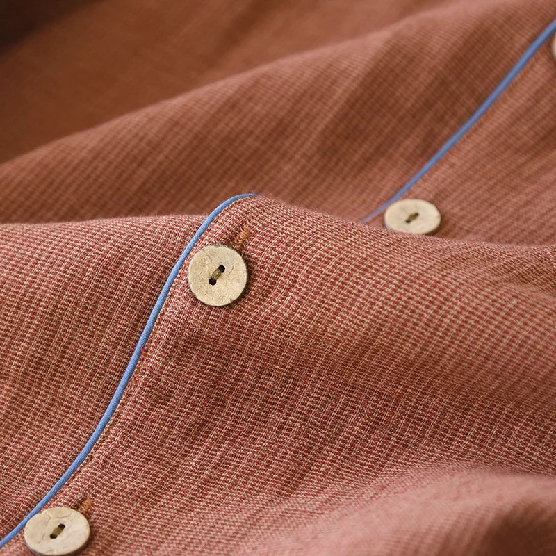 Men's Double-Gauze Cotton Pyjama Set. Double-gauze cotton.