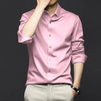 Men's Smooth Cotton-Blend Poplin Shirt. Cotton, rayon and polyester blend poplin.