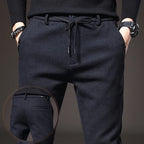 Men's Textured Smart Stretch Trousers. Polyester blend with viscose, nylon, cotton and elastane.