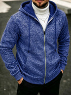Men's Marl Fleece-Lined Zip Hoodie. Heather marl knit exterior.