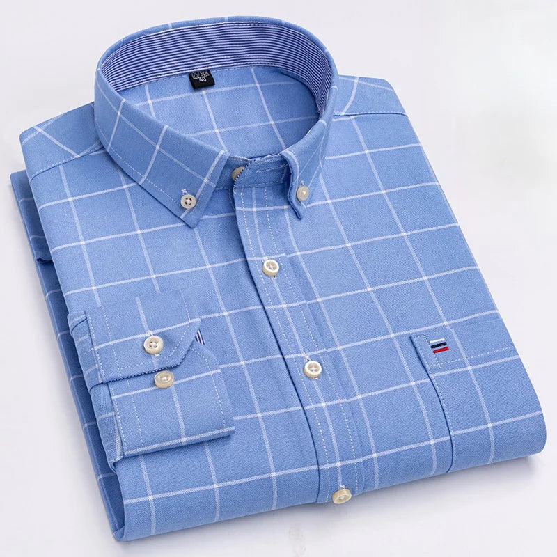 Men's Long-Sleeve Button-Down Oxford Shirt. 100% cotton Oxford fabric.