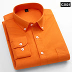 Men's Plain Cotton Oxford Shirt With Chest Pocket. 100% cotton Oxford fabric.