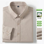 Men's Fine-Stripe Cotton Button-Down Shirt. 100% cotton.