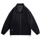 Men's Suede-Look Collared Bomber Jacket. Suede-look polyester fabric.