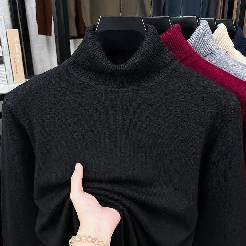 Men's Classic Roll-Neck Jumper. Roll-neck collar.