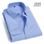 Men's Classic Stripe & Plain Pocket Shirt. Cotton-polyester blend.