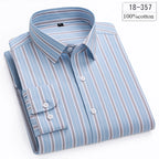 Men's Cotton Stripe & Check Collar Shirt. 100% cotton.